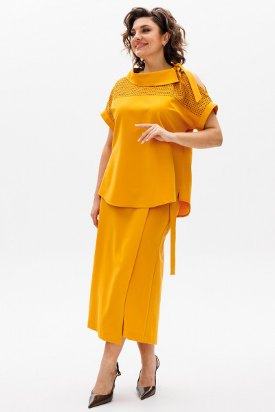 Блуза, кюлоты Michel chic 1418 охра - фото 3