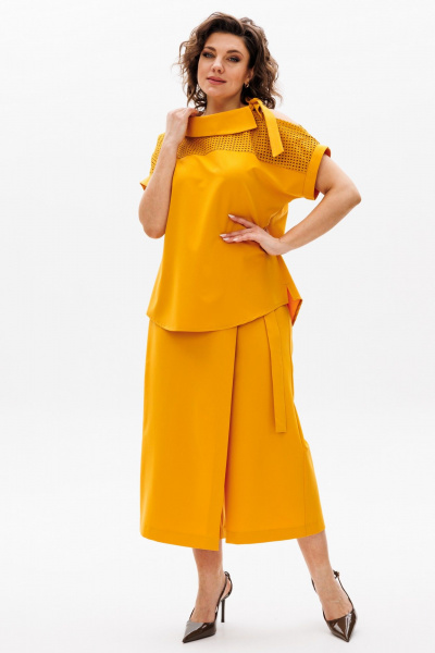 Блуза, кюлоты Michel chic 1418 охра - фото 2