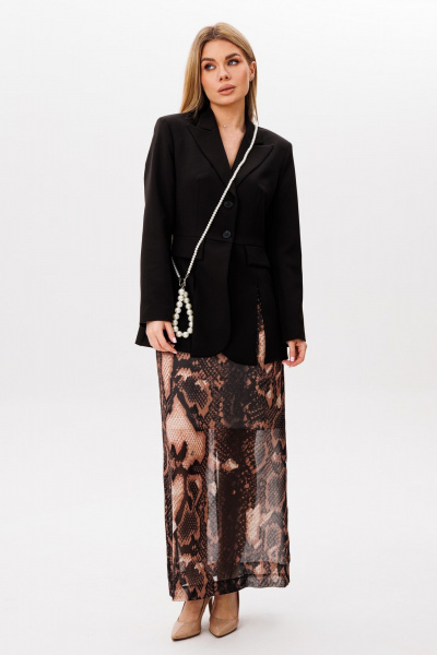 Жакет, юбка Ambera Style 2107 черный-питон - фото 9