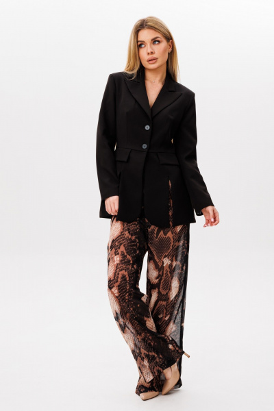 Брюки, жакет Amberа Style 2108 черный-питон - фото 3