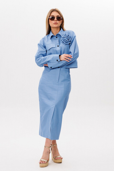 Жакет, юбка Ambera Style 2116 голубой - фото 1