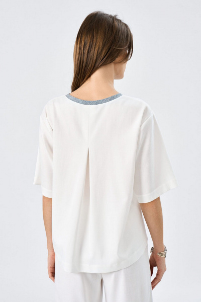 Базовая блуза свободного кроя со складкой на спинке Art Ribbon M3651T - фото 5