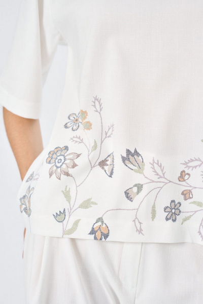 Базовая блуза свободного кроя со складкой на спинке Art Ribbon M3651T - фото 4