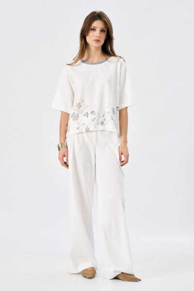 Базовая блуза свободного кроя со складкой на спинке Art Ribbon M3651T - фото 3