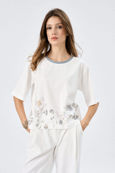 Базовая блуза свободного кроя со складкой на спинке Art Ribbon M3651T - фото 2