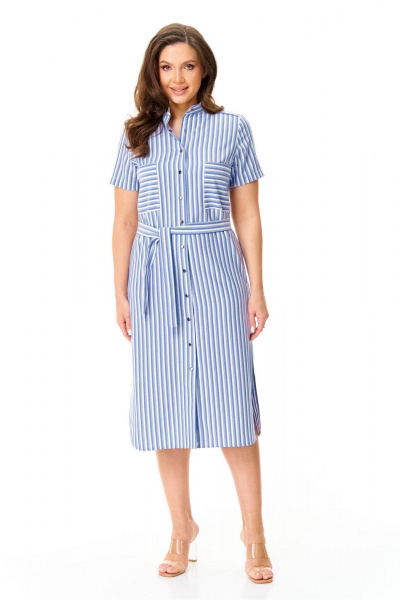 Платье Abbi 1048 голубая_полоска - фото 1