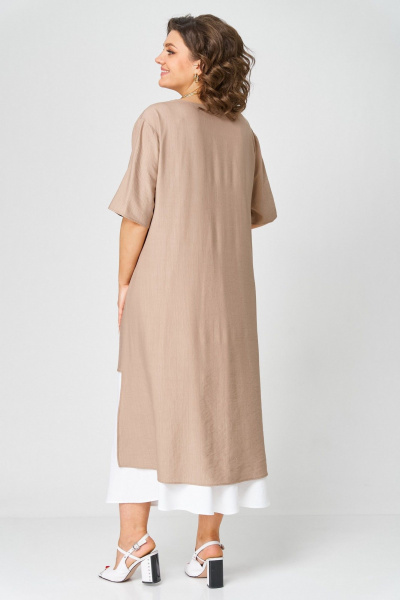 Туника, юбка LadisLine 1564 кофе+белый - фото 9