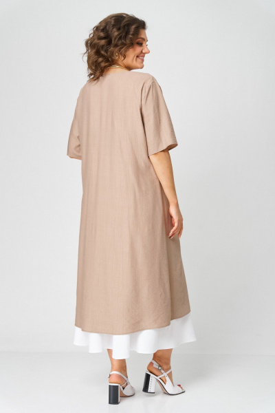 Туника, юбка LadisLine 1564 кофе+белый - фото 8