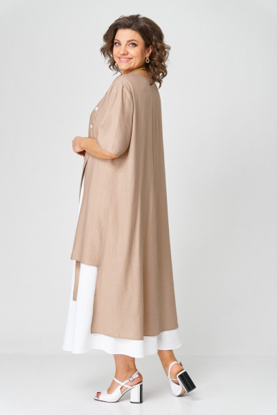 Туника, юбка LadisLine 1564 кофе+белый - фото 6