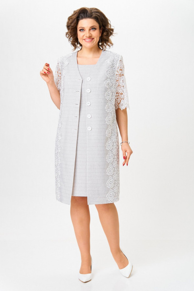 Кардиган, платье Svetlana-Style 2211 серый_лен - фото 1