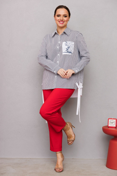 Брюки, рубашка Mubliz 222 серый-красный - фото 19