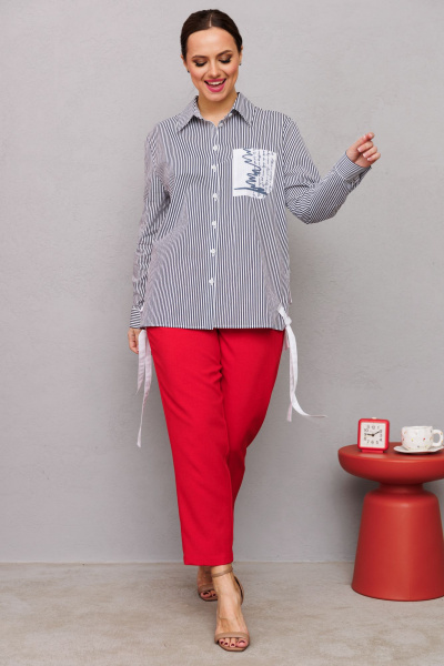 Брюки, рубашка Mubliz 222 серый-красный - фото 17