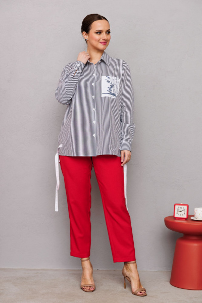 Брюки, рубашка Mubliz 222 серый-красный - фото 15