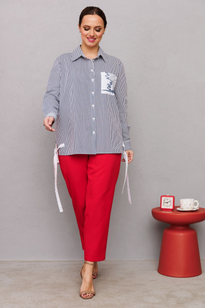 Брюки, рубашка Mubliz 222 серый-красный - фото 14