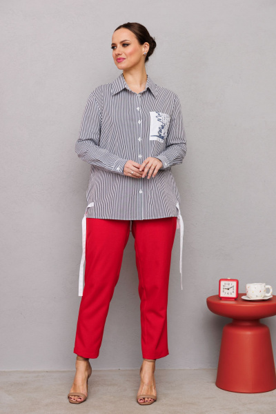 Брюки, рубашка Mubliz 222 серый-красный - фото 13