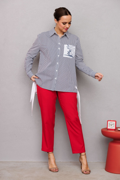 Брюки, рубашка Mubliz 222 серый-красный - фото 4