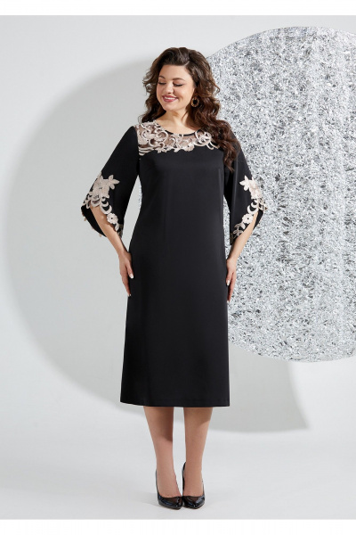 Платье из кружева и текстиля с расклешенной юбкой Mira Fashion 5494 - фото 1