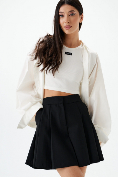 Юбка трапеция из текстиля с карманами ANNETE A1309 - фото 3