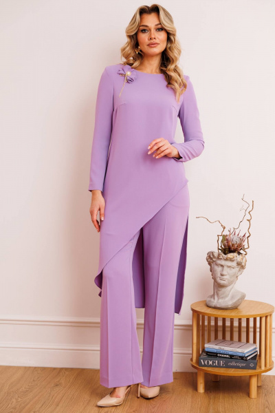 Брюки, туника Мода Юрс 2887 сирень - фото 1