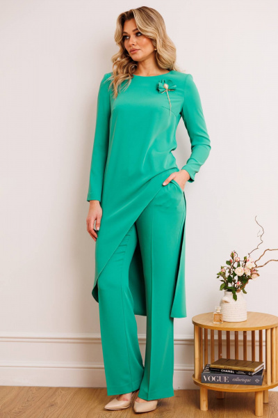 Брюки, туника Мода Юрс 2887 зеленый - фото 1