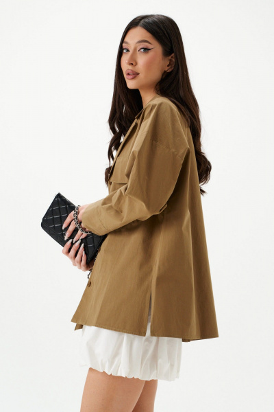 Рубашка свободного кройя из хлопка с карманами ANNETE A2001 - фото 3