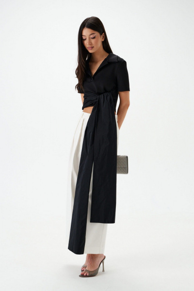 Джемпер из трикотажа с декоративными лентами ANNETE A2054 - фото 3