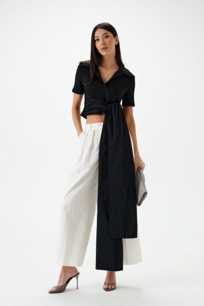 Джемпер из трикотажа с декоративными лентами ANNETE A2054 - фото 1