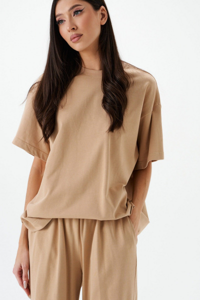 Футболка с объемной печатью из хлопка для повседневной носки ANNETE A2083 - фото 4