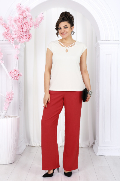 Блуза, брюки, жакет Ninele 7488 красный - фото 2