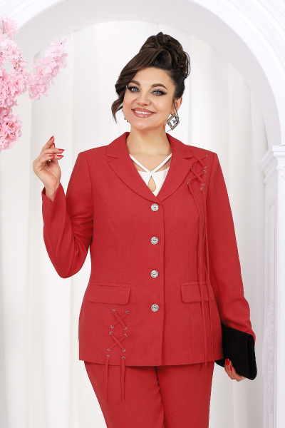 Блуза, брюки, жакет Ninele 7488 красный - фото 3