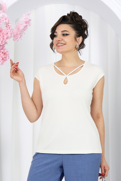 Блуза, брюки, жакет Ninele 7488 небесный - фото 8