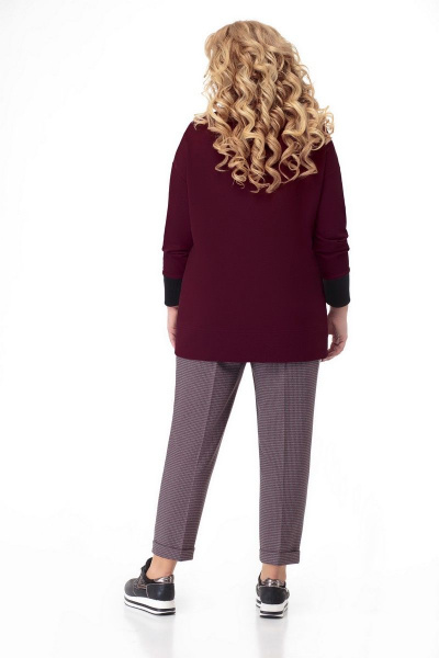 Комплект из трикотажных брюк и свитшота Кэтисбел 2471 бордо - фото 2