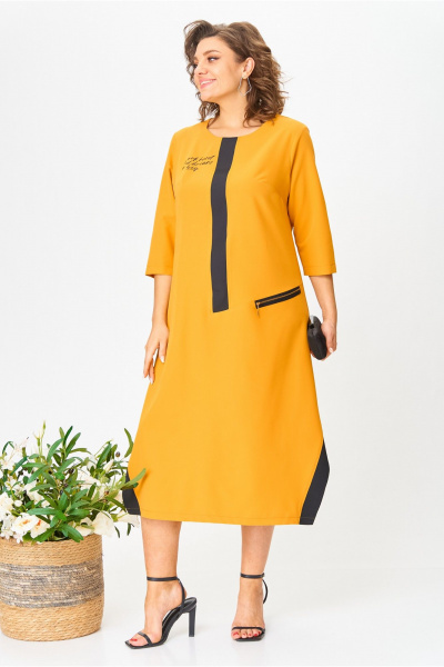 Платье Michel chic 2073/1 горчичный - фото 4