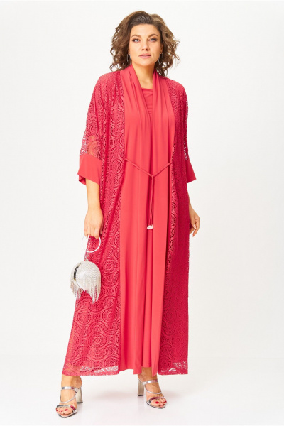 Кардиган, платье Michel chic 1417 коралл - фото 1