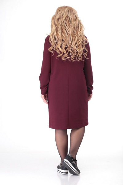 Платье демисезонное спортивное из трикотажа с капюшоном Кэтисбел 1525 бордо - фото 3