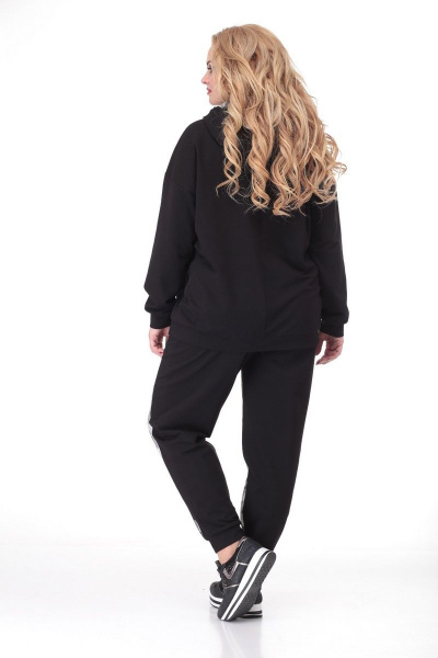Костюм из трикотажа и тканей: зауженные брюки и джемпер с принтом Кэтисбел 2486 черный - фото 4