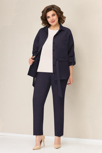 Блуза, брюки, жакет VOLNA 1304 баклажан - фото 1