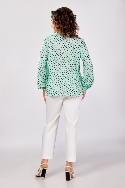 Блуза Swallow 842.2 мята/темно-синий_горошек - фото 10