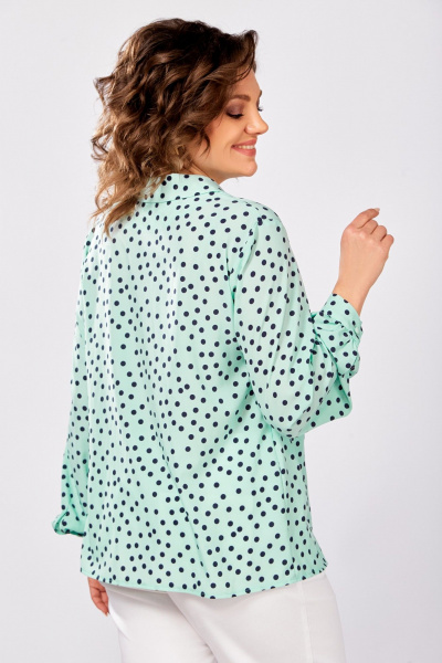 Блуза Swallow 842.2 мята/темно-синий_горошек - фото 9