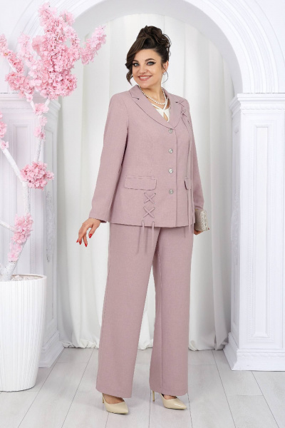 Блуза, брюки, жакет Ninele 7488 пудра - фото 13