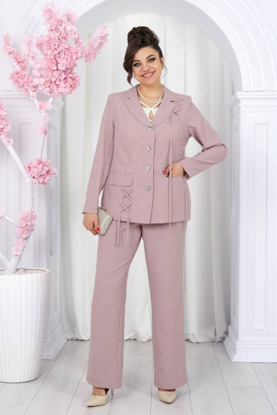 Блуза, брюки, жакет Ninele 7488 пудра - фото 11