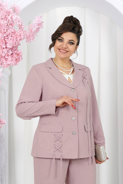Блуза, брюки, жакет Ninele 7488 пудра - фото 8