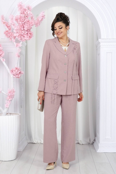 Блуза, брюки, жакет Ninele 7488 пудра - фото 7