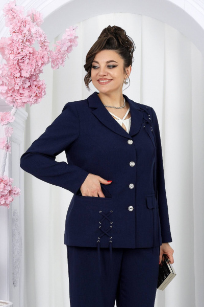 Блуза, брюки, жакет Ninele 7488 синий - фото 12