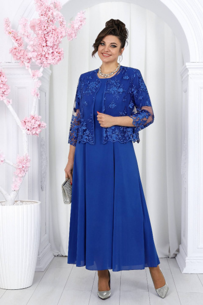 Жакет, платье Ninele 7489 василек - фото 9