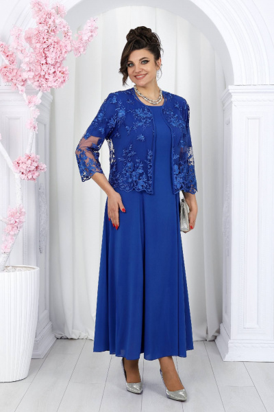 Жакет, платье Ninele 7489 василек - фото 6