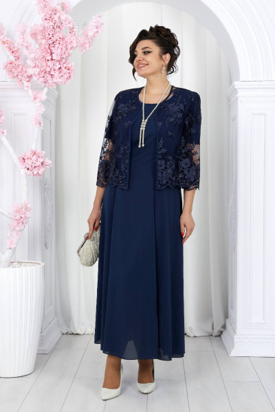 Жакет, платье Ninele 7489 синий - фото 12