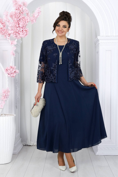 Жакет, платье Ninele 7489 синий - фото 2