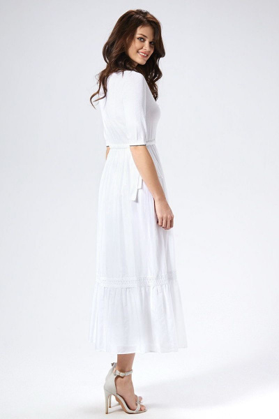 Платье белое демисезонное из текстиля на каждый день BURVIN 6769-81 2 - фото 1