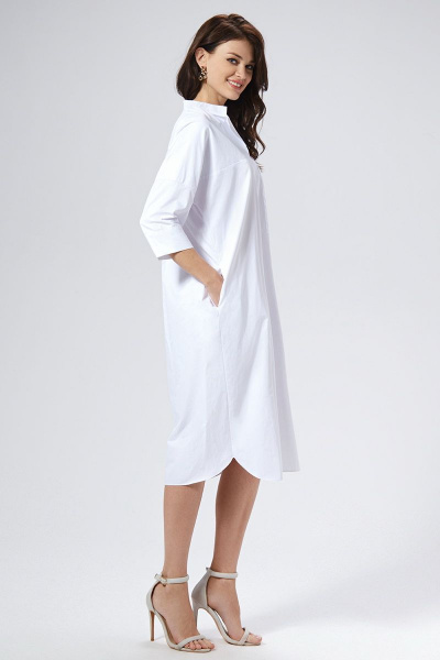 Платье белое демисезонное из текстиля на каждый день BURVIN 6925-81 1 - фото 1